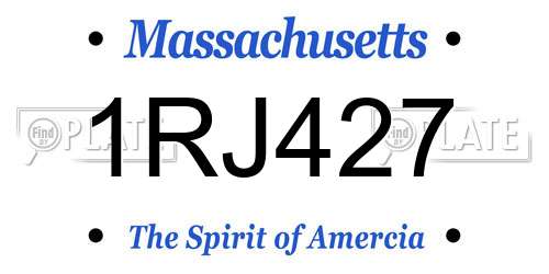 1RJ427 Massachusetts License Plate
