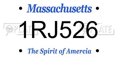 1RJ526 Massachusetts License Plate