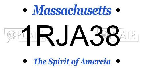 1RJA38 Massachusetts License Plate