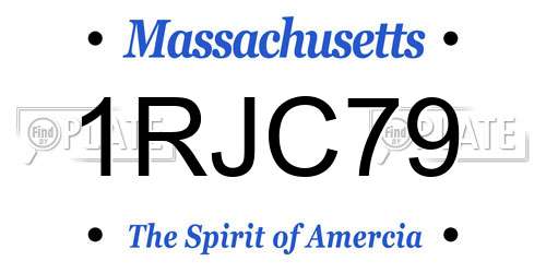 1RJC79 Massachusetts License Plate