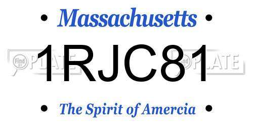 1RJC81 Massachusetts License Plate