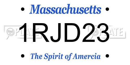 1RJD23 Massachusetts License Plate