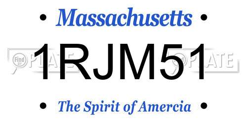1RJM51 Massachusetts License Plate