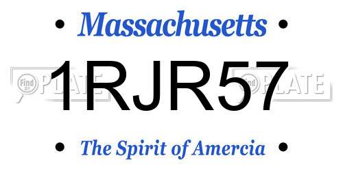 1RJR57 Massachusetts License Plate