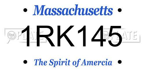 1RK145 Massachusetts License Plate