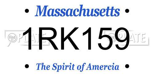 1RK159 Massachusetts License Plate