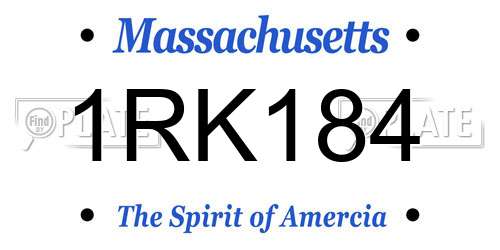 1RK184 Massachusetts License Plate