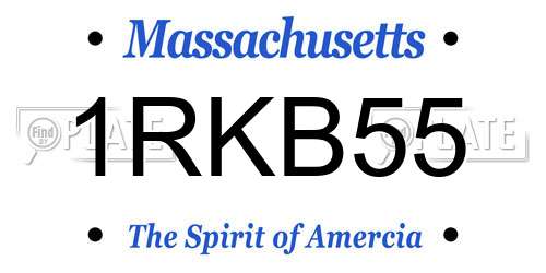 1RKB55 Massachusetts License Plate