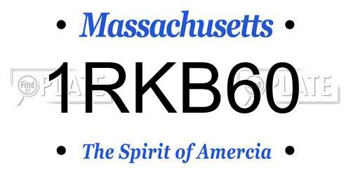 1RKB60 Massachusetts License Plate