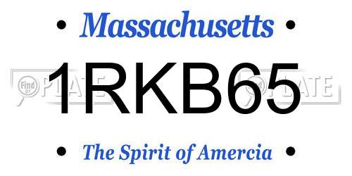 1RKB65 Massachusetts License Plate