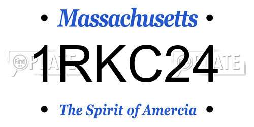 1RKC24 Massachusetts License Plate