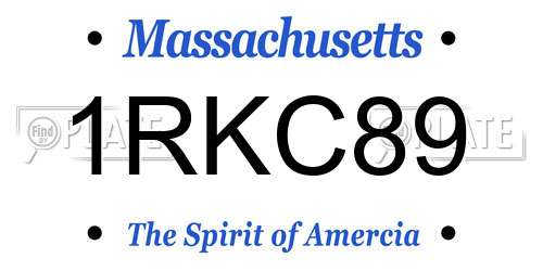 1RKC89 Massachusetts License Plate