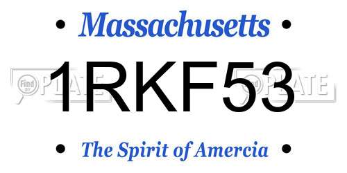 1RKF53 Massachusetts License Plate