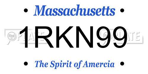 1RKN99 Massachusetts License Plate