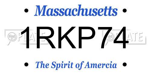 1RKP74 Massachusetts License Plate