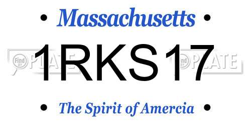 1RKS17 Massachusetts License Plate
