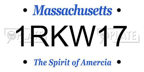 1RKW17 Massachusetts License Plate