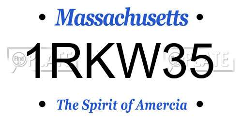 1RKW35 Massachusetts License Plate