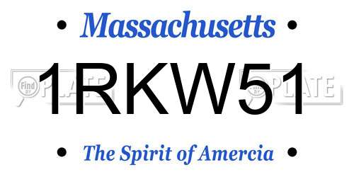 1RKW51 Massachusetts License Plate