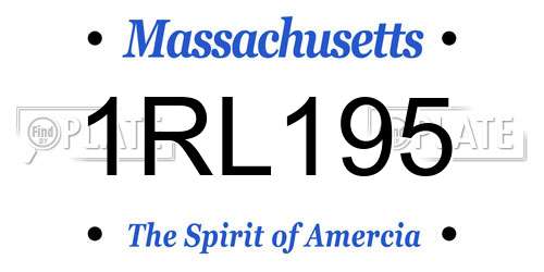1RL195 Massachusetts License Plate