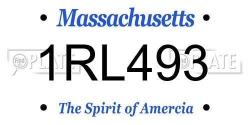 1RL493 Massachusetts License Plate