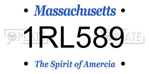 1RL589 Massachusetts License Plate