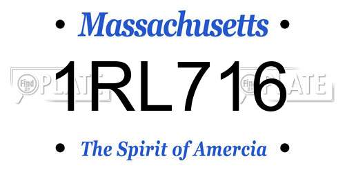 1RL716 Massachusetts License Plate
