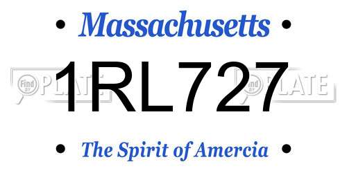 1RL727 Massachusetts License Plate