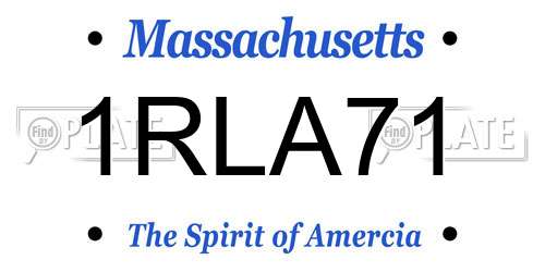 1RLA71 Massachusetts License Plate