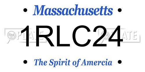 1RLC24 Massachusetts License Plate
