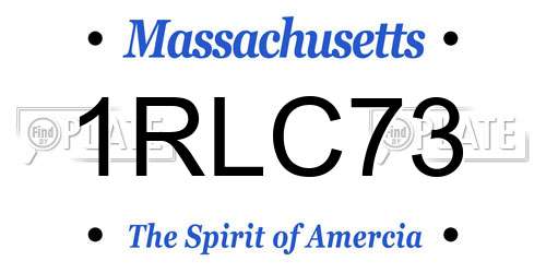 1RLC73 Massachusetts License Plate