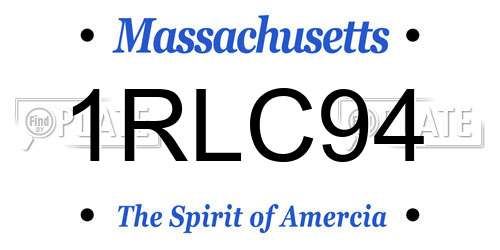 1RLC94 Massachusetts License Plate