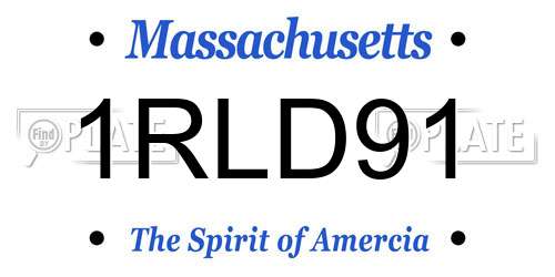 1RLD91 Massachusetts License Plate