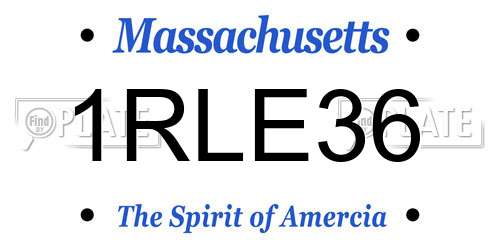 1RLE36 Massachusetts License Plate