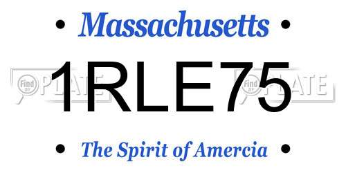 1RLE75 Massachusetts License Plate