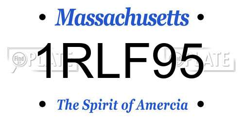 1RLF95 Massachusetts License Plate