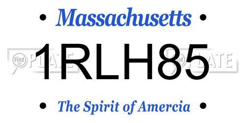 1RLH85 Massachusetts License Plate