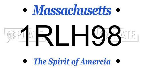 1RLH98 Massachusetts License Plate