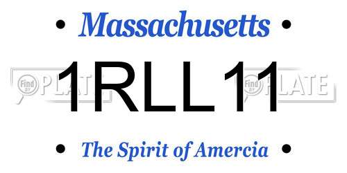 1RLL11 Massachusetts License Plate