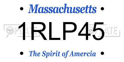 1RLP45 Massachusetts License Plate