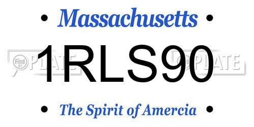 1RLS90 Massachusetts License Plate