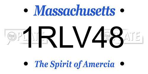 1RLV48 Massachusetts License Plate
