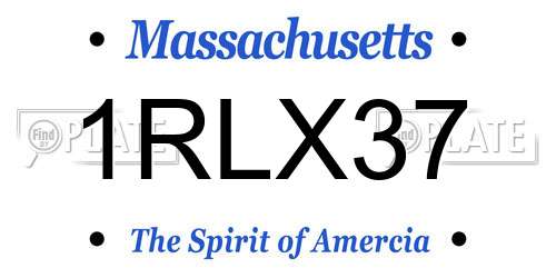 1RLX37 Massachusetts License Plate