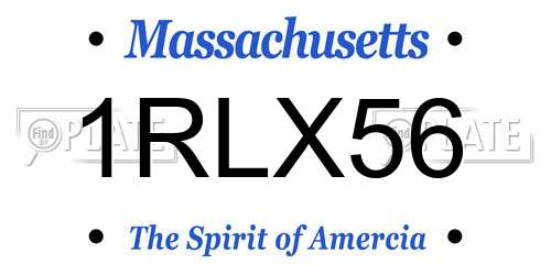 1RLX56 Massachusetts License Plate