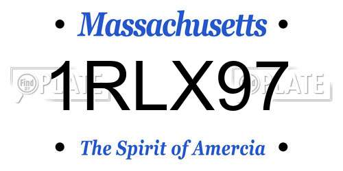 1RLX97 Massachusetts License Plate