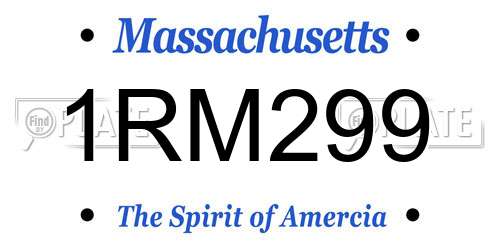 1RM299 Massachusetts License Plate