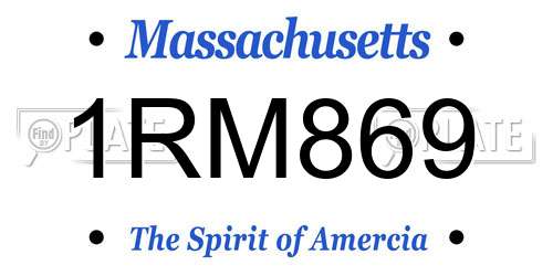1RM869 Massachusetts License Plate