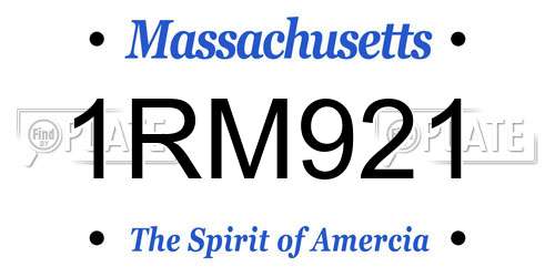 1RM921 Massachusetts License Plate