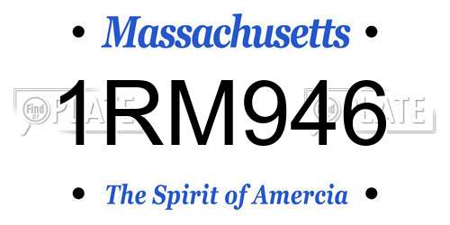 1RM946 Massachusetts License Plate
