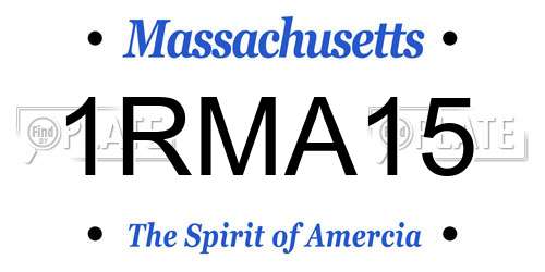 1RMA15 Massachusetts License Plate